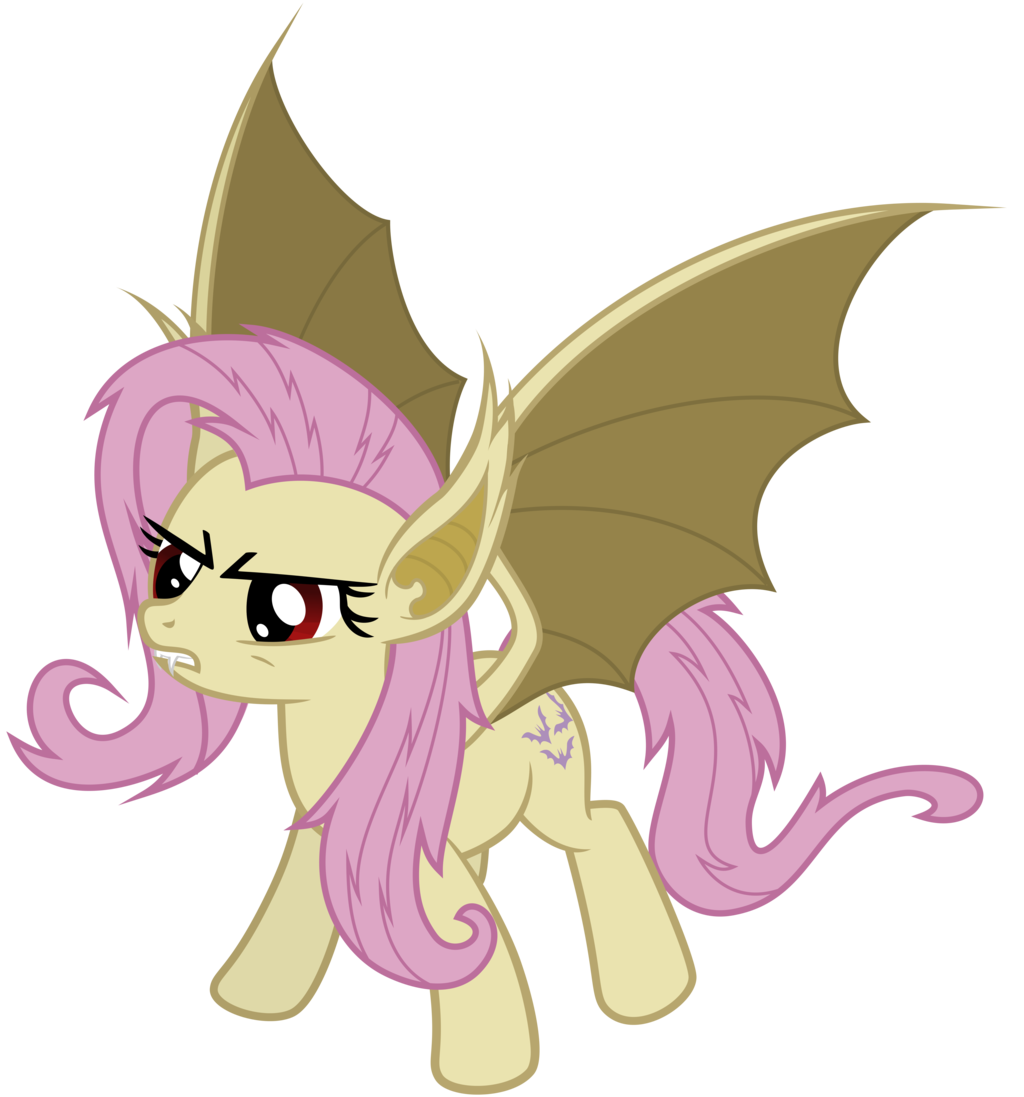 absurd_res alpha_channel angry bat_pony bat_wings cutie_mark equine fangs female fluttershy_(mlp) friendship_is_magic hair hi_res magister39 mammal messy_hair my_little_pony plain_background red_eyes solo transparent_background vampire wings