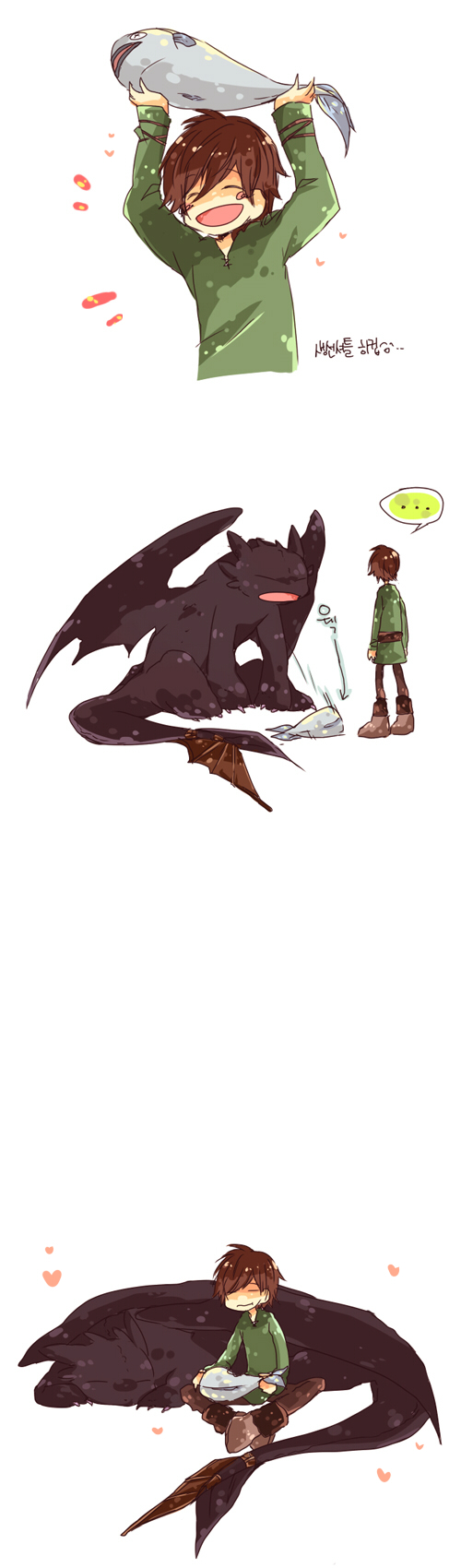belt blush brown_hair claws dragon eyes_closed fish hair headless hiccup_(httyd) how_to_train_your_dragon human male mammal marine motott night_fury scalie sitting sleeping smile toothless wings
