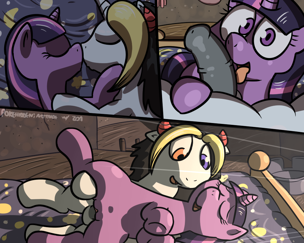 equine female friendship_is_magic horn horse kissing licking male mammal my_little_pony night original_character penis pokehidden pony sex straight tongue twilight_sparkle_(mlp) unicorn