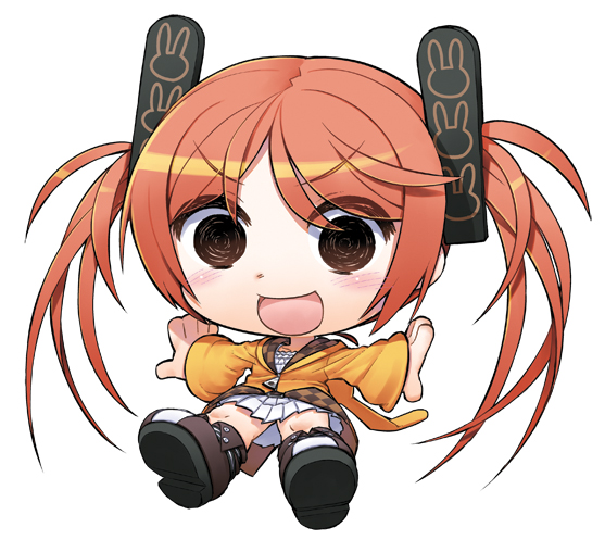 :d abua aihara_enju black_bullet chibi open_mouth red_hair smile twintails