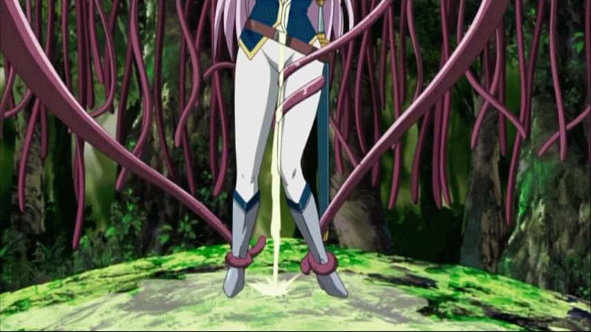 1girl animated animated_gif annelotte blouse bouncing_breasts breasts exposed eyes_closed large_breasts long_hair lost_worlds nipples open_blouse open_clothes queen's_blade queen's_blade queen's_blade_rebellion solo spread_legs tentacle topless