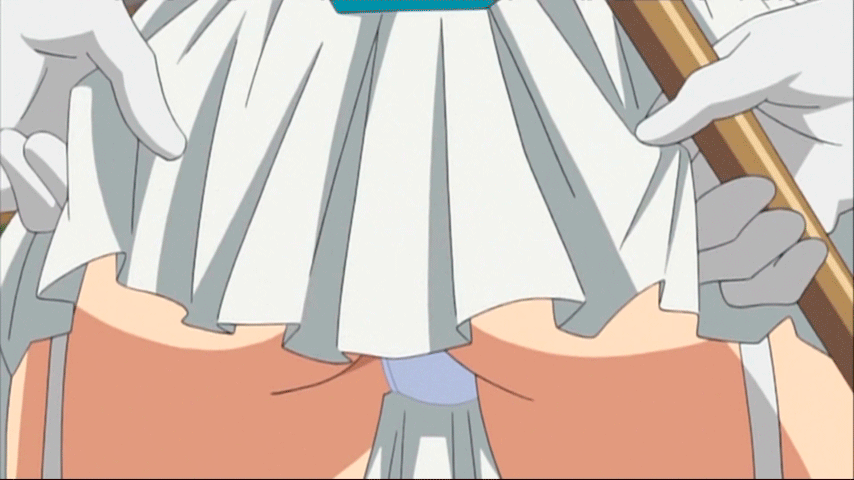 animated animated_gif ass panties queen's_blade queen's_blade siggy skirt solo thong white_panties white_skirt