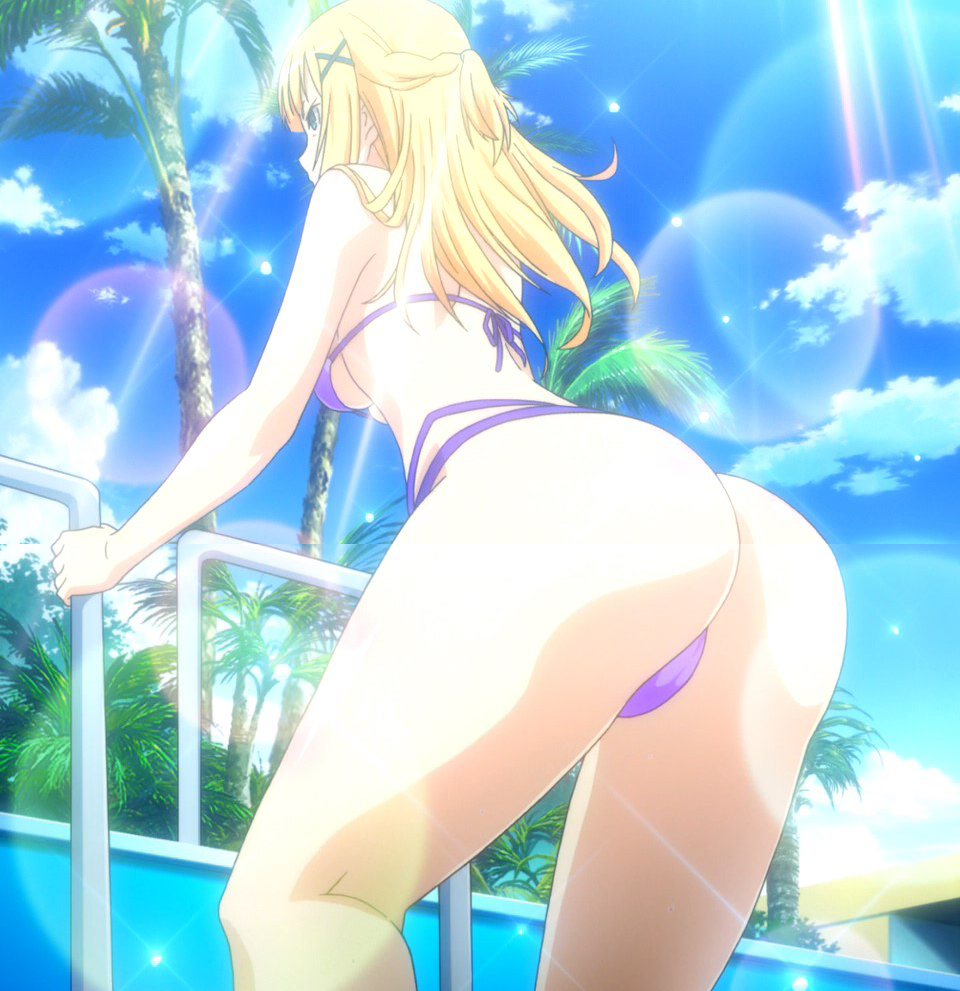 1girl ass blonde_hair conception_2 feene_glass screencap stitched swimsuit