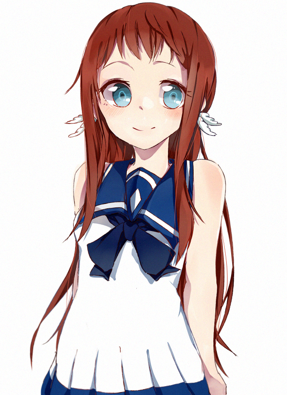 blue_eyes brown_hair dress esu_(transc) long_hair mukaido_manaka nagi_no_asukara sailor_dress school_uniform serafuku