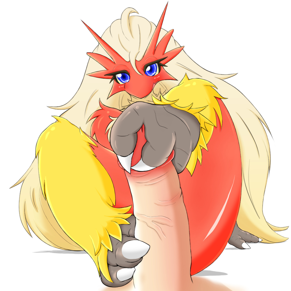 ambiguous_gender anthro avian barefoot bird blaziken blush chicken claws erection eyelashes feathers first_person_view foot_fetish footjob fur hair human humanoid_penis long_hair looking_at_viewer male mammal mofumofu nintendo nude open_mouth penis plain_background pok&#233;mon pok&eacute;mon raised_leg sharp_claws sitting toe_claws unknown_artist vein veiny_penis video_games white_background