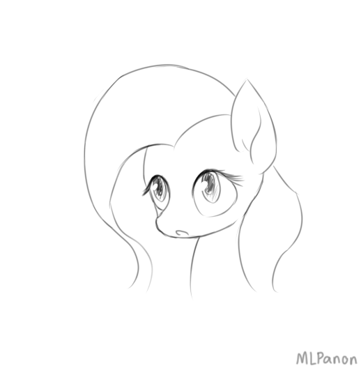 blush equine female floppy_ears fluttershy_(mlp) friendship_is_magic laugh mammal mlpanon my_little_pony pegasus plain_background sketch solo white_background wings
