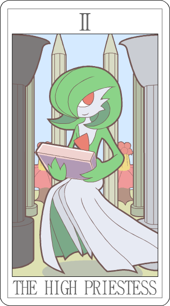 gardevoir looking_at_viewer miji nintendo pillar pok&#233;mon pok&eacute;mon solo tarot_card unknown_artist video_games