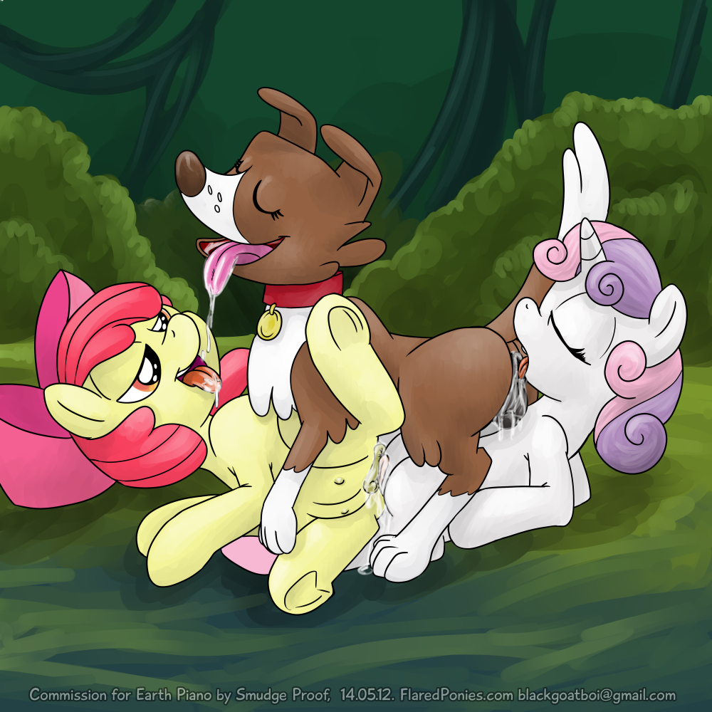 apple_bloom_(mlp) bestiality bow brown_fur canine collar cub dog equine eyes_closed female feral friendship_is_magic fur hair hair_bow horn horse interspecies lesbian mammal my_little_pony open_mouth oral orange_eyes pony purple_hair pussy red_hair rimming saliva smudge_proof sweetie_belle_(mlp) teats tongue tongue_out two_tone_hair unicorn white_fur winona_(mlp) yellow_fur young