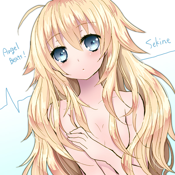 angel_beats! blonde_hair blue_eyes character_name long_hair nakamura_hinato nude sekine