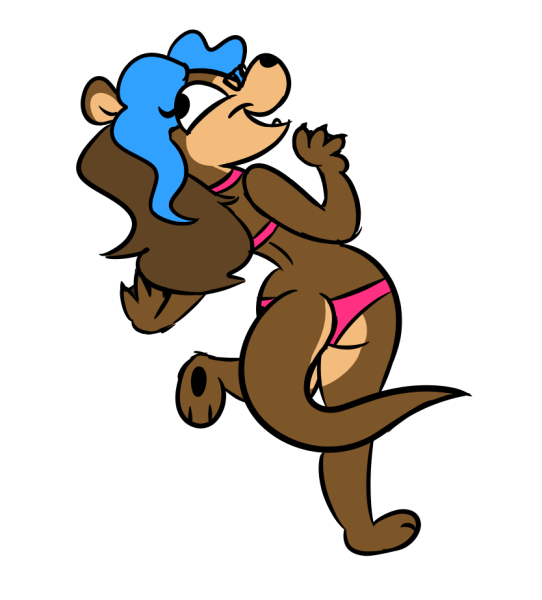 back_turned beige_skin blue_highlights bra brown_hair brown_skin claws dyed_hair eyewear from_behind fur girly glasses hair invalid_color long_hair mammal mustelid open_mouth otter panties plain_background rush_eloc scott_(character) shy solo underwear webbing white_background