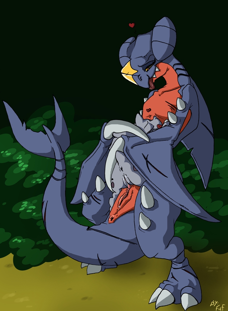 anus claws cub cute duo eyes_closed female feral feral_on_feral fish fuf garchomp hug lesbian looking_down marine nidoran nintendo outside pok&#233;mon pok&eacute;mon pussy shark size_difference tongue tongue_out video_games wyvern young