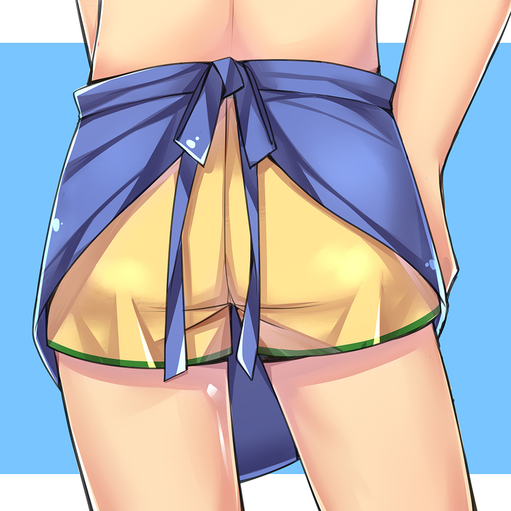 apron ass ass_focus boxers from_behind male_focus male_underwear original out_of_frame ryuuki_(eruk8993) solo underwear waist_apron