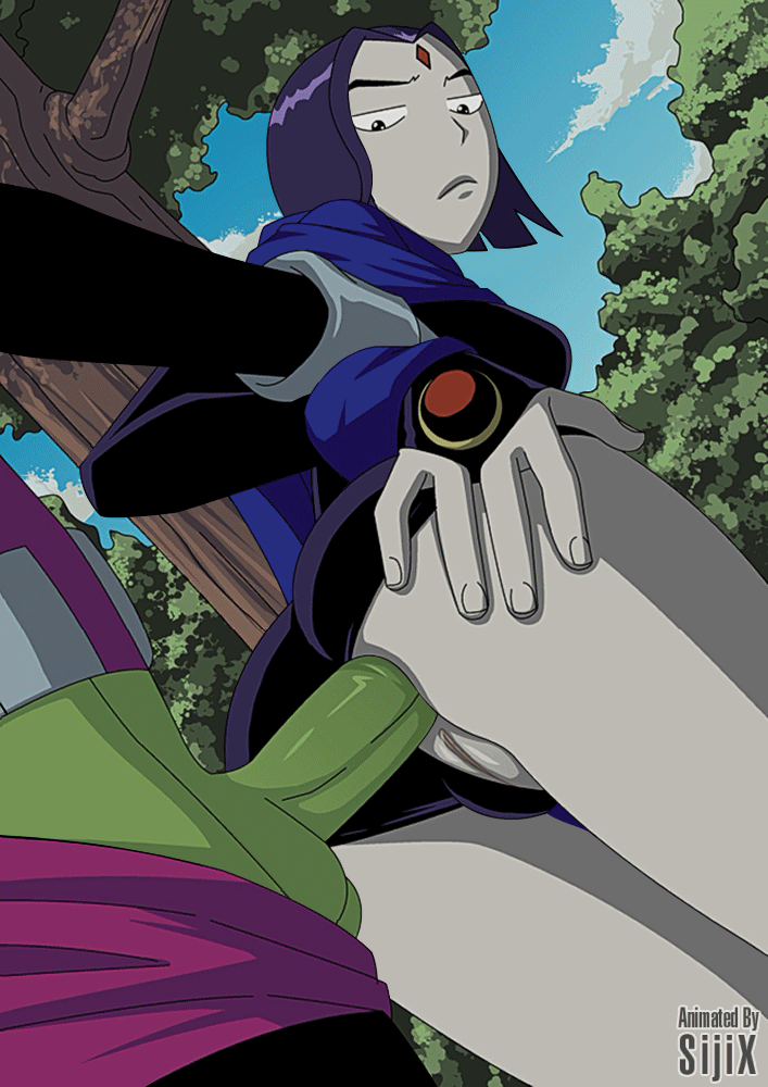 anal_penetration animated balls beast_boy butt clothed_sex clothing dc_comics erection female human incognitymous male mammal penetration penis pussy raven_(teen_titans) sex sijix straight teen_titans