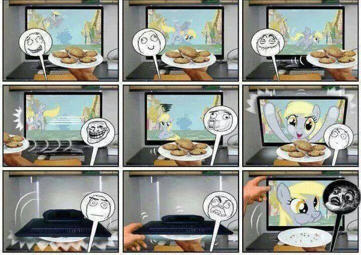 comic computer cookie derpy_hooves_(mlp) disembodied_arm friendship_is_magic my_little_pony rage_face