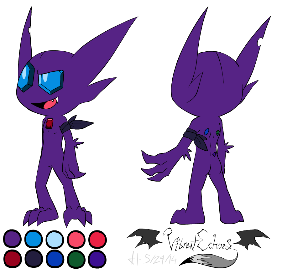 back_turned bandanna black_bandanna blue_eyes claws cloth fangs from_behind fur gamefreak gem ghost male nintendo nude open_mouth pok&#233;mon pok&eacute;mon sableye solo spirit standing teeth tongue vibrantechoes video_games zicron