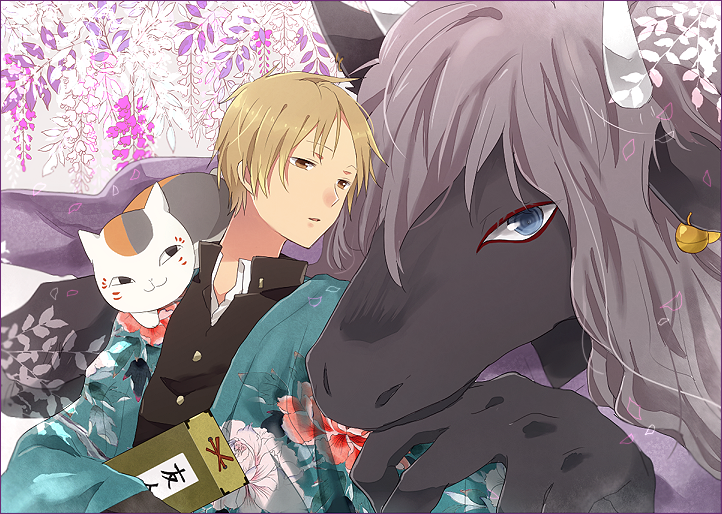 branch commentary_request horse japanese_clothes kimono misuzu_(natsume) natsume_takashi natsume_yuujinchou nyanko pocky1202 school_uniform short_hair tree