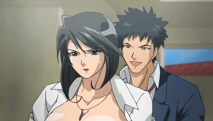 1girl animated animated_gif areolae baku_chichi_bomb bakunyuu_bomb black_hair blush breast_grab breasts brown_eyes fingering fondle from_behind garter_straps grabbing grope groping huge_breasts jewelry large_areolae large_nipples long_nipples moan moaning necklace no_bra open_clothes open_mouth open_shirt pink_eyes pussy_juice shirt short_hair skirt skirt_lift teacher wakatsuki_risa wet_pussy