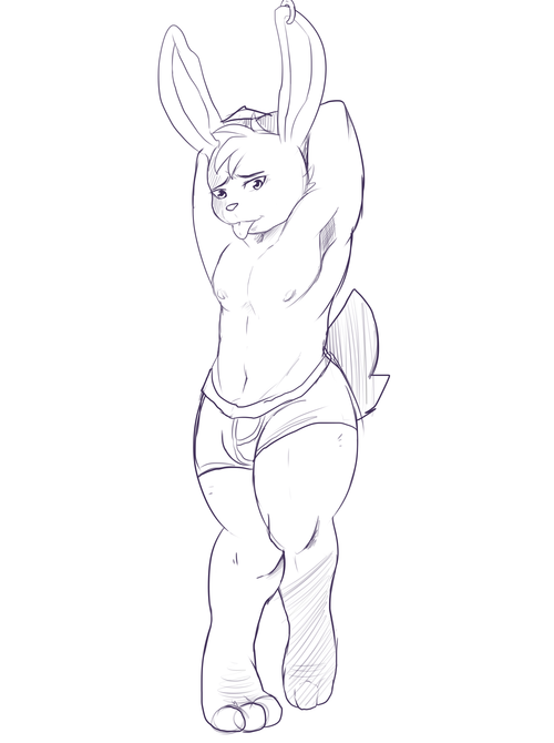 eroborus lagomorph male mammal rabbit solo underwear
