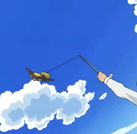 1boy animated animated_gif blue_sky character_request cloud clouds dent_(pokemon) lowres nintendo pokemon pokemon_(anime) sky solo stunfisk