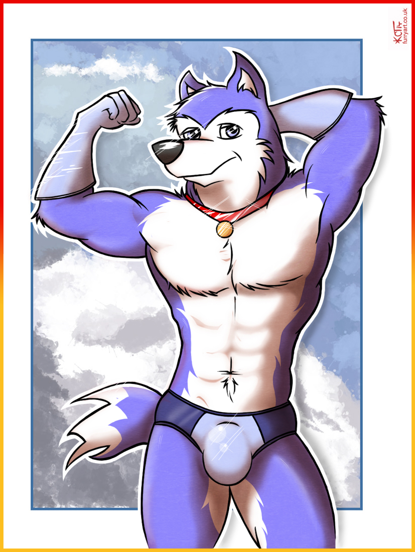 biceps briefs bulge canine dog exile exile_(road_rovers) kcee male mammal muscles pinup pose r34 realkct road_rovers russian solo speedo swimsuit trunks underwear