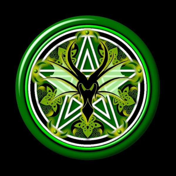 black_dragon celtic dragon green_man pentagram solo