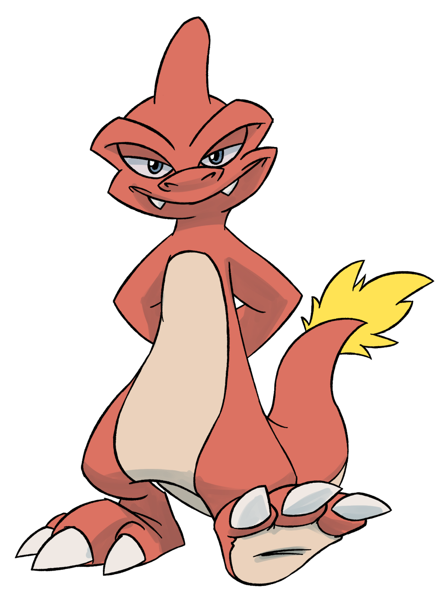 anthro charmeleon claws fire lizard looking_at_viewer male nintendo pok&#233;mon pok&eacute;mon reptile scalie scruffkerfluff solo standing video_games walking