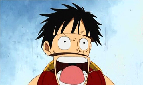 animated animated_gif black_hair enies_lobby male male_focus monkey_d_luffy one_piece open_mouth scar what