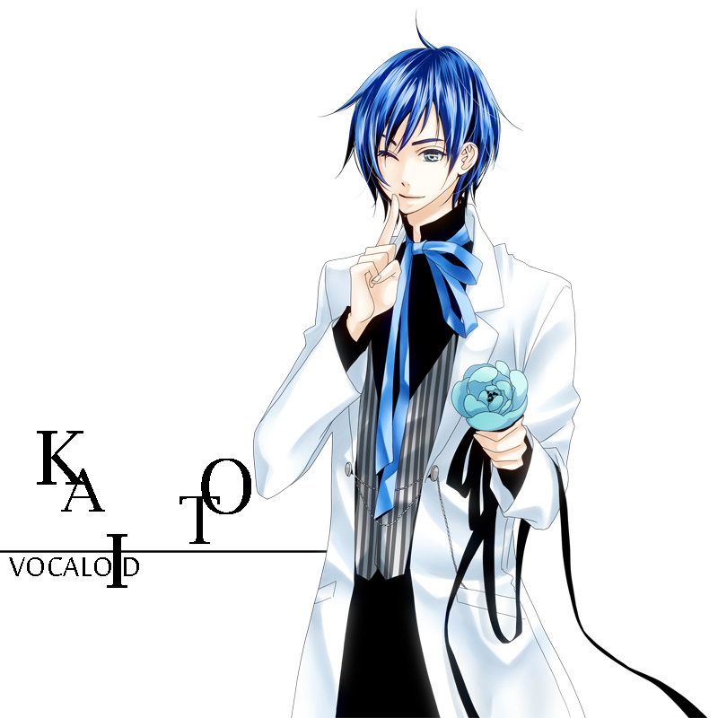 bad_id bad_pixiv_id blue blue_hair flower formal haruma_(high_drop) kaito male_focus one_eye_closed solo vocaloid