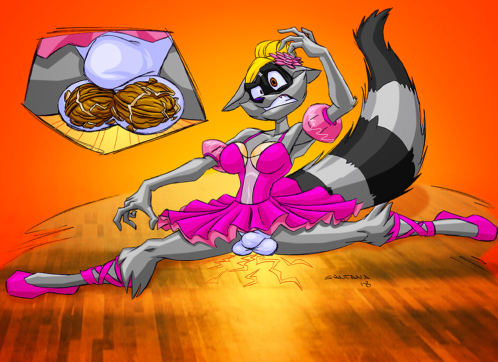 ballbusting ballerina ballet balls clothed clothing cock_and_ball_torture crossdressing fake_boobs humor marina nutcracker ouch pain sly_cooper sly_cooper_(series) splits spread_legs spreading tutu video_games