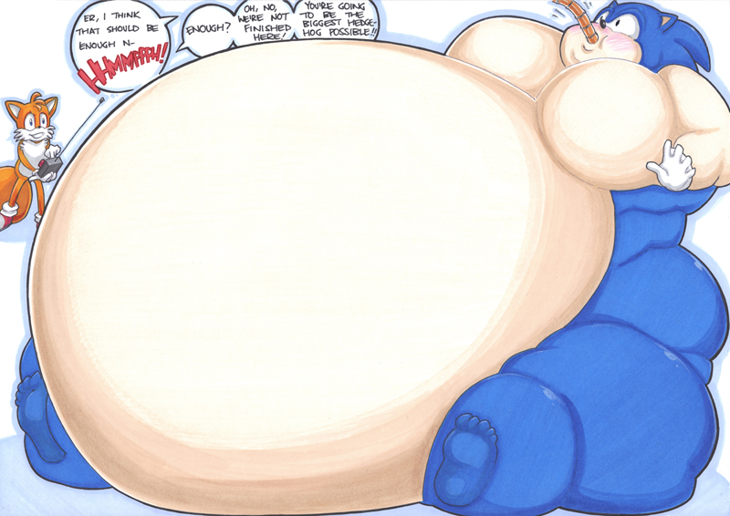 feeding force_feeding forced male miles_prower morbidly_obese obese overweight prisonsuit-rabbitman sega sonic_(series) sonic_the_hedgehog tails tube weight_gain