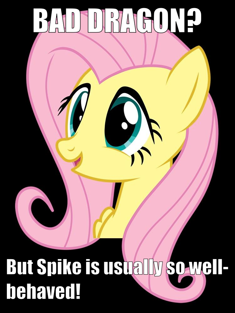 black_background english_text equine female fluttershy_(mlp) friendship_is_magic fur hair image_macro mammal meme my_little_pony pegasus pink_hair plain_background reaction_image solo text wings yellow_fur