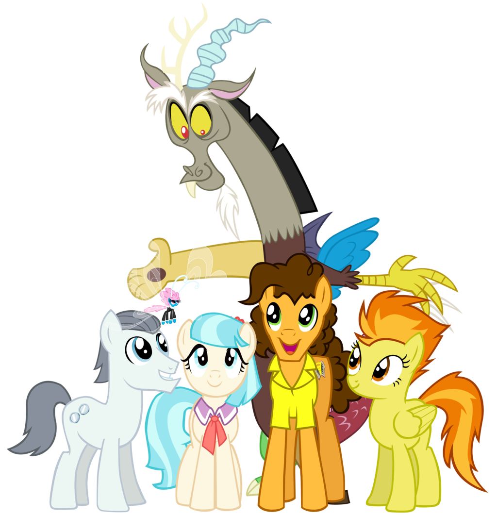 breesie cheese_sandwich_(mlp) coco_pommel_(mlp) discord_(mlp) draconequus equine female friendship_is_magic group horn horse male mammal my_little_pony nascarcatcar pegasus pony seabreeze_(mlp) silver_shill_(mlp) smile spitfire_(mlp) vector wings wonderbolts_(mlp)