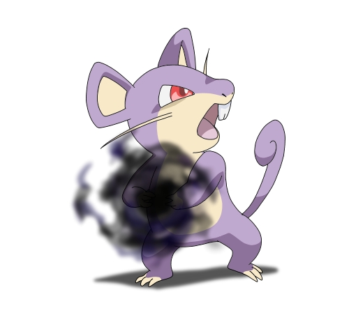 &#28023;&#24066;&#12367;&#12427;&#12414; attack charging feral magic_user mammal mirage_city_car nintendo open_mouth plain_background pok&#233;mon pok&eacute;mon rat rattata red_eyes rodent shadow_ball snout solo standing tongue video_games whiskers