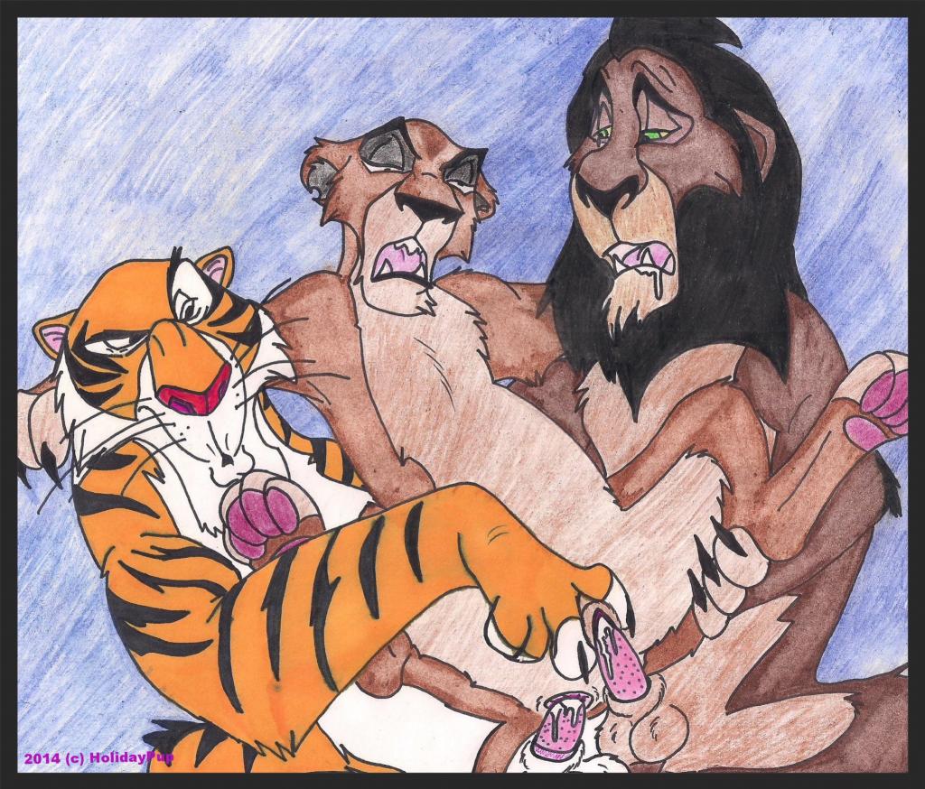 anal anal_penetration balls disney double_penetration drooling feline group group_sex holidaypup lion mammal penetration penis pussy saliva scar_(the_lion_king) sex shere_khan the_jungle_book the_lion_king threesome tiger traditional_media vaginal vaginal_penetration zira