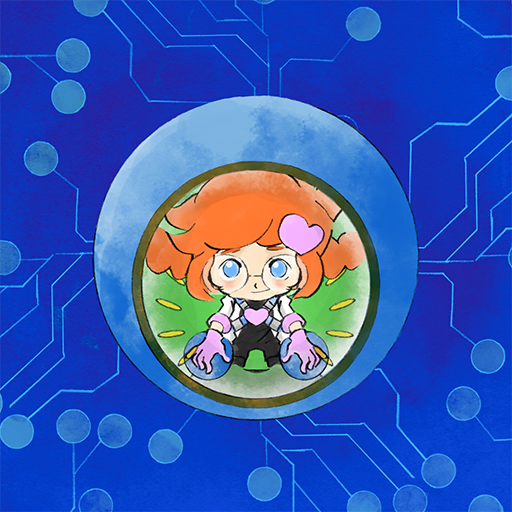 1girl blue_eyes braid circuit_board gloves hair_ornament heart heart_hair_ornament long_hair looking_at_viewer low_twin_braids machine official_art orange_hair penny_crygor pink_gloves smile takeuchi_kou third-party_source twin_braids warioware warioware:_get_it_together!