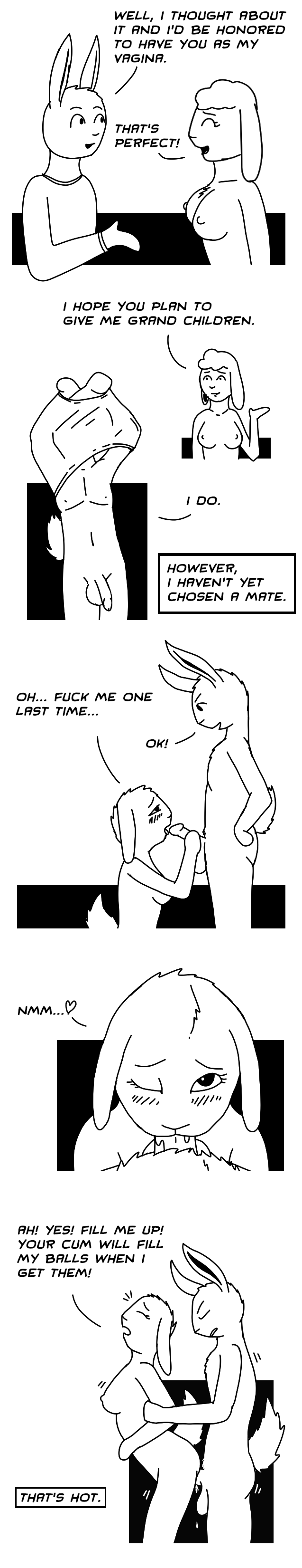 absurd_res anal anal_penetration anthro balls breasts brother_(lore) brother_and_sister_(lore) clothing comic duo duo_focus english_text fellatio female genitals group hare hi_res incest_(lore) juindalo lagomorph leporid long_image male mammal monochrome nude oral penetration penile penis profanity rabbit rabbit_ears scut_tail sex short_tail sibling_(lore) sibling_romance sister_(lore) tail tall_image text undressing undressing_self