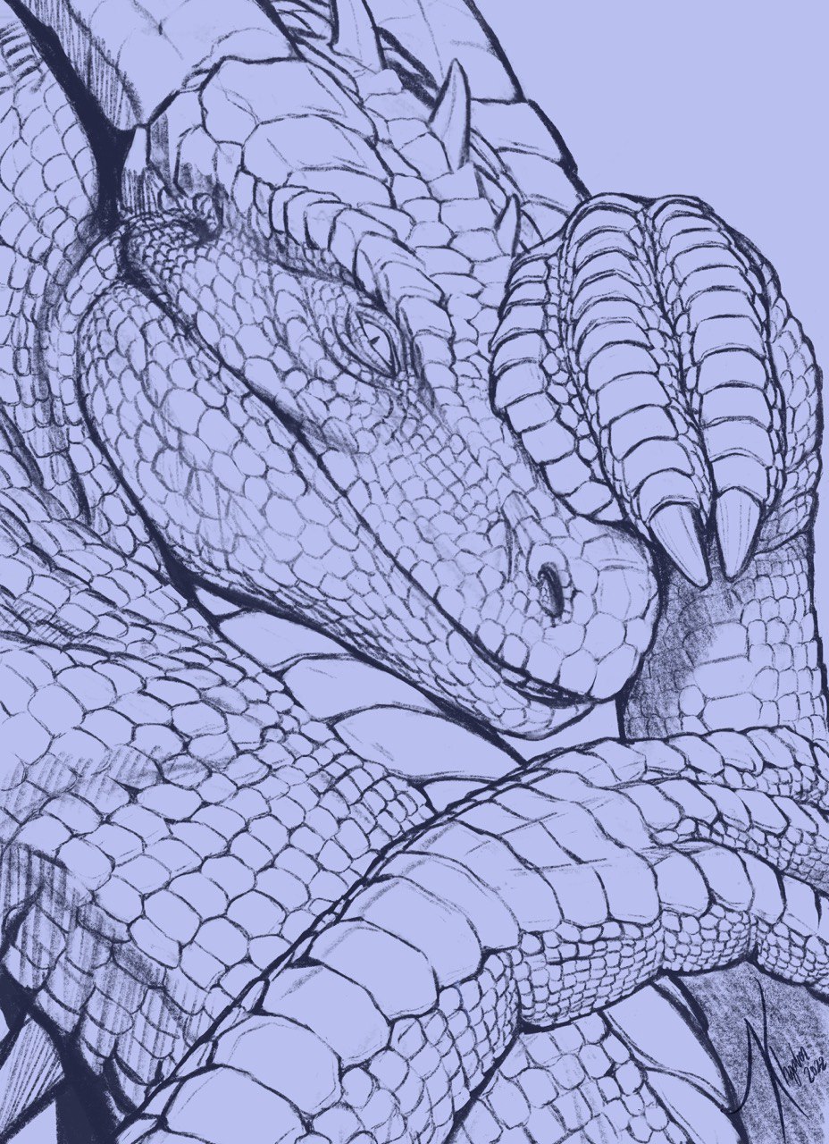 2022 ambiguous_gender claws dated dragon feral head_spikes hi_res horn khyaber looking_at_viewer monochrome mythological_creature mythological_scalie mythology pupils scales scalie signature simple_background slit_pupils solo spikes spikes_(anatomy)