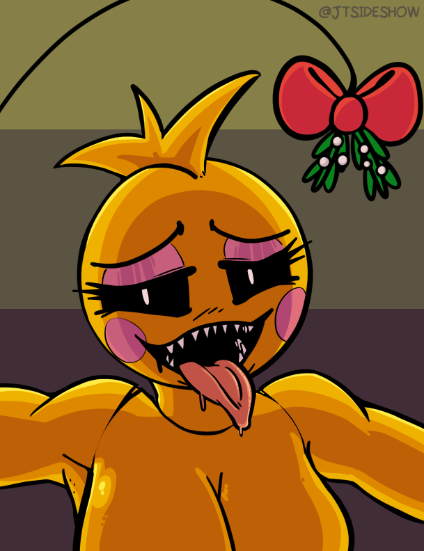 2023 avian bird breasts chicken female five_nights_at_freddy's five_nights_at_freddy's_2 galliform gallus_(genus) jtcircus mistletoe phasianid plant scottgames solo toy_chica_(fnaf) yellow_body