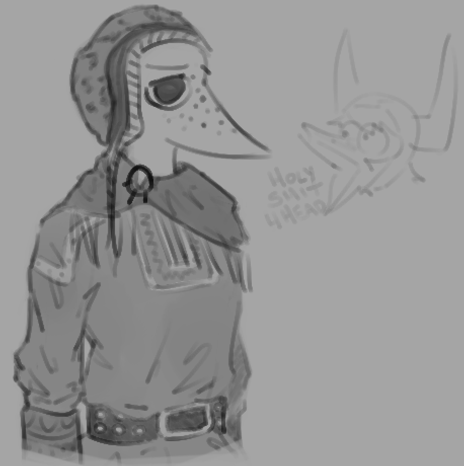 2024 alternate_costume anthro black_and_white cavemanon_studios clothing compsognathid compsognathus dialogue dinosaur dumetummy69 duo english_text female freckles hat headgear headwear judee monochrome open_mouth profanity reptile scalie schizo_chan_(snoot_game) sketch snoot_game snout text theropod