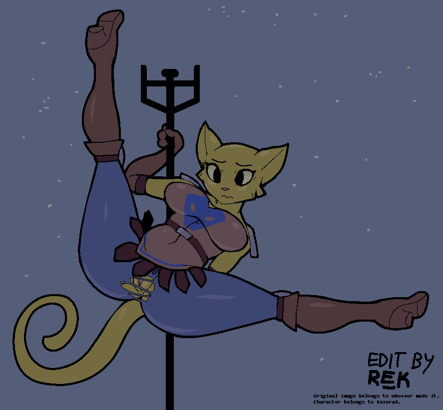 boots breasts clothed clothing dancing edit embarrassed feline female fur gloves katia_managan khajiit mammal pole pole_dancing prequel pussy rektum ripping solo spread_legs spreading tearing the_elder_scrolls torn_clothing unknown_artist video_games wide_hips yellow_fur