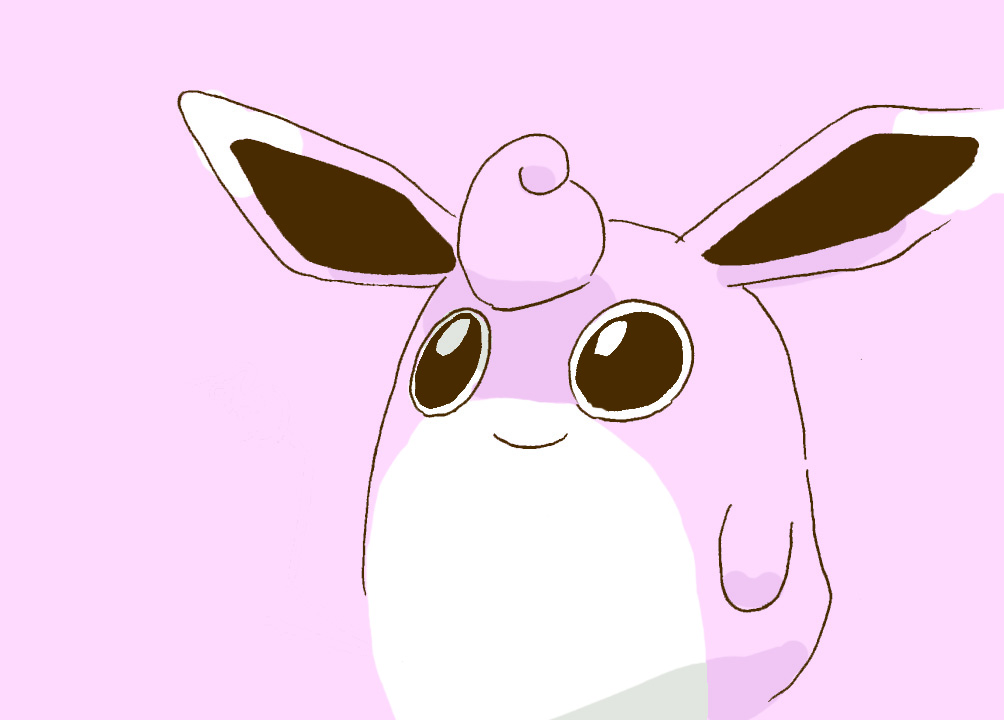 2019 ambiguous_gender front_view generation_1_pokemon get_it_go nintendo pink_background pink_body pink_theme pokemon pokemon_(species) simple_background smile solo wigglytuff