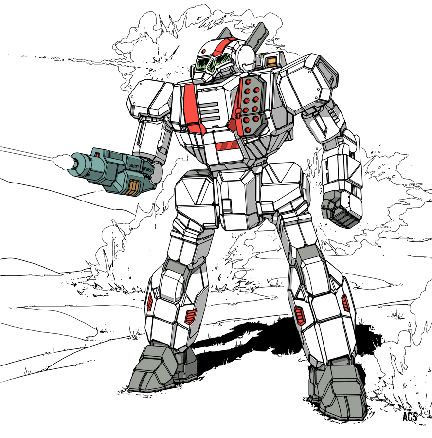 arm_cannon battle battletech battroid choujikuu_yousai_macross clenched_hand crossover darkton-artemis english_commentary explosion firing macross mecha missile missile_pod no_humans original redesign robot robotech science_fiction signature sketch vf-1 vf-1j weapon