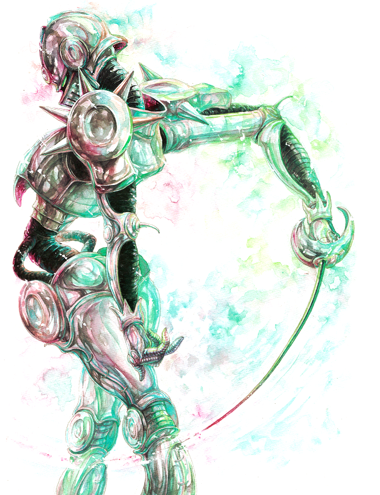 armor jojo_no_kimyou_na_bouken male_focus no_humans rapier silver_chariot solo stand_(jojo) sword ura_(mukimeineko) weapon