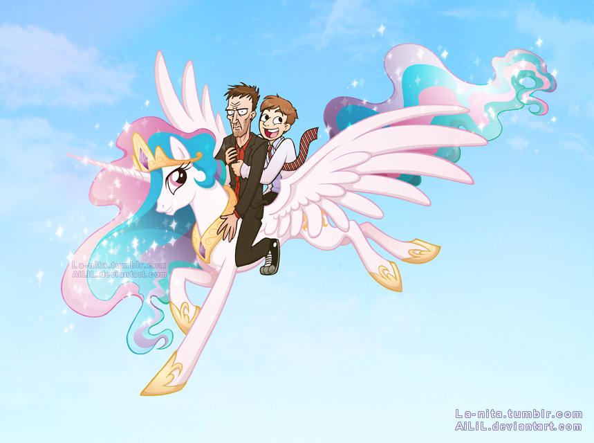 2014 clothing crossover cutie_mark disappointed equine female feral flying friendship_is_magic fur gregory_house grin hair horn horse house_m.d hugh_laurie human james_wilson la-nita male mammal multi-colored_hair my_little_pony necktie pony princess princess_celestia_(mlp) riding robert_sean_leonard royalty shoes smile sparkles suit white_fur wide_eyed winged_unicorn wings wings_spread