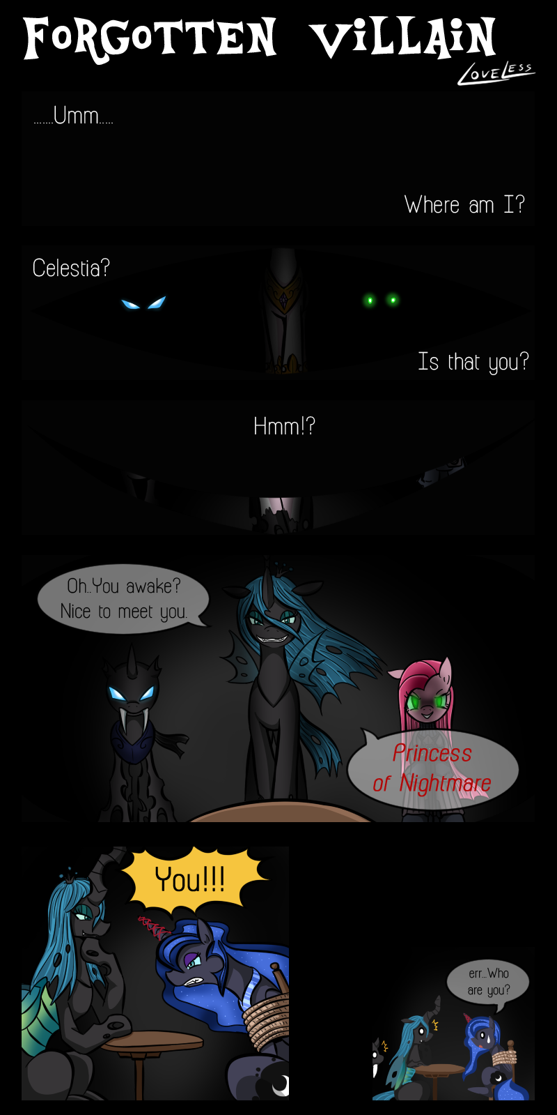 2013 changeling comic cutie_mark earth_pony english_text equine fangs female feral friendship_is_magic fur group hair horn horse mammal my_little_pony nightmare_moon_(mlp) pinkamena_(mlp) pinkie_pie_(mlp) pony princess_celestia_(mlp) queen_chrysalis_(mlp) text vavacung winged_unicorn wings