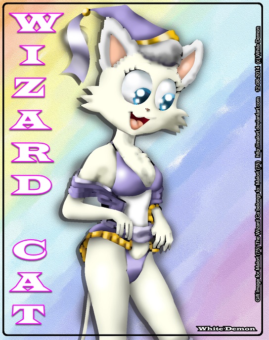 bikini bra cat clothing cub feline female katz magic magic_user magical male mammal solo swimsuit thong underwear white_demon_(artist) wizardcat young