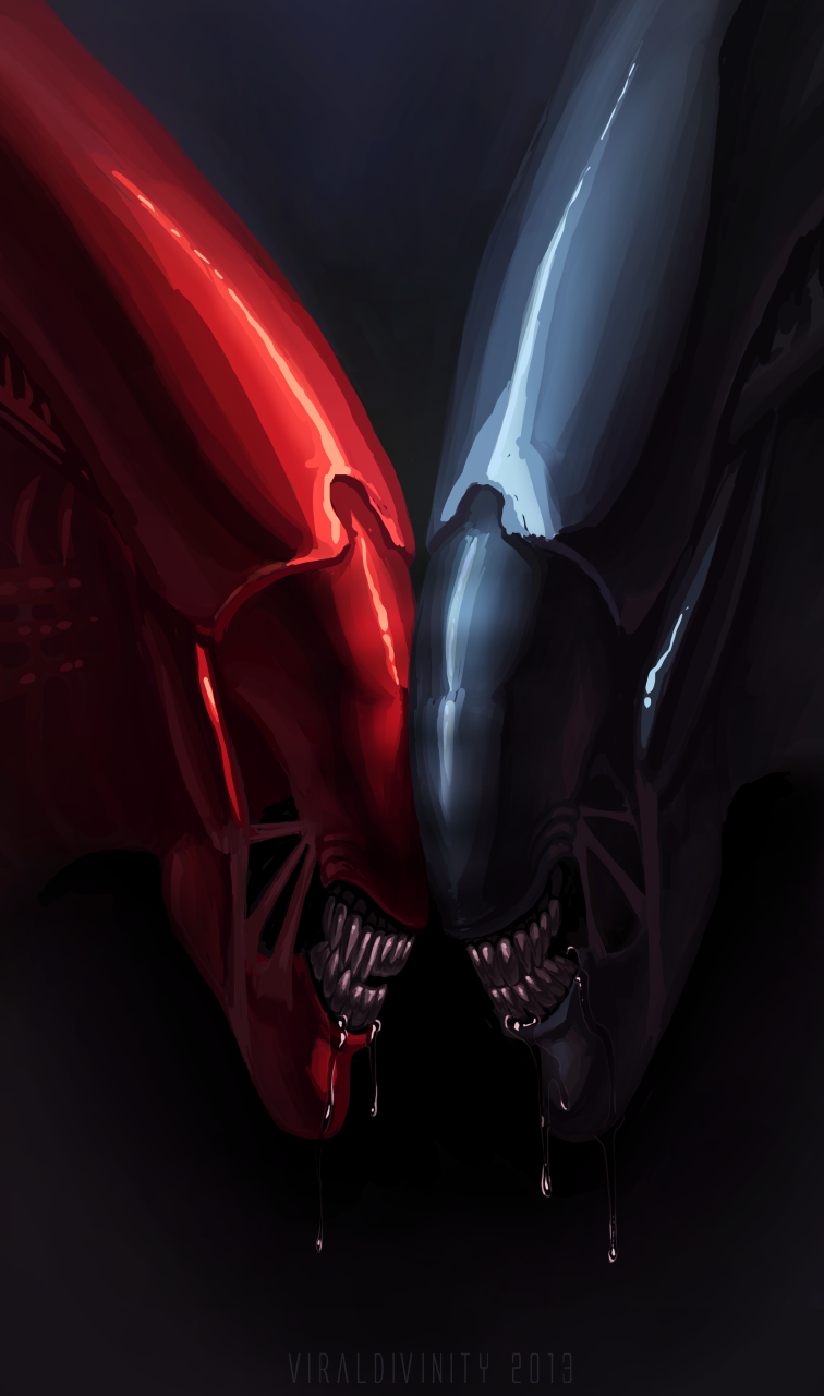 alien alien_(franchise) duo queen royalty saliva tagme viral_divinity xenomorph