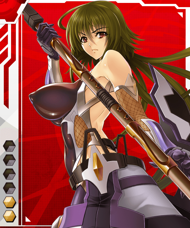 1girl artist_request asagiri bare_shoulders blush breasts card_(medium) erect_nipples female large_breasts long_hair looking_at_viewer ninja pointy_breasts puffy_nipples shijo_kisaragi smile solo solovery_long_hair taimanin_asagi taimanin_asagi_battle_arena very_long_hair