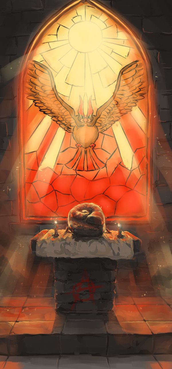 church commentary gen_1_pokemon helix_fossil highres md5_mismatch no_humans pidgeot pokemon pokemon_(creature) resized shadow stained_glass sun sunlight symbol throughspaceandtime twitch_plays_pokemon upscaled
