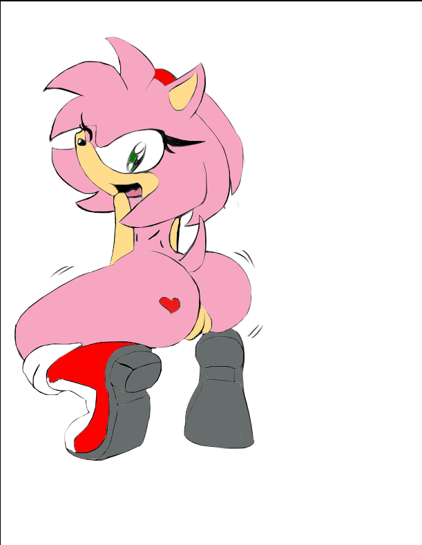 &lt;3 amy_rose angelbreed ass_shake big_butt boots butt crouching eyelashes female flat_chested green_eyes hair hedgehog mammal nude one_eye_closed open_mouth pink_hair pussy rodent sega smile sonic_(series) tattoo tongue video_games wide_hips wink